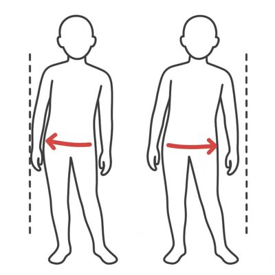 体の傾きを図示した図