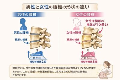 男女の腰椎の差異